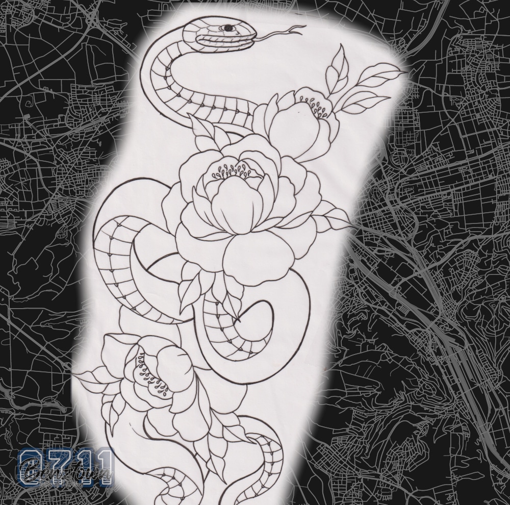 schlange snake hebi tattoo benztown Tattoo piercing Asiatattoo tattoostudio 0711tattoo Stuttgart pfingstrose (1)