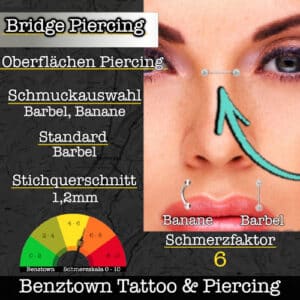 Bridge Piercing Bentown Tattoo Piercing stuttgart ink station