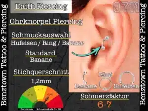 Daith Piercing Piercing Bentown Tattoo Piercing stuttgart ink station 0711piercing