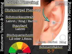 conch piercing Piercing Bentown Tattoo Piercing stuttgart ink station 0711piercing