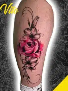 aquqrell tattoo rose blackandgrey relistic tattoo benztown ink station stuttgart 0711tattoo